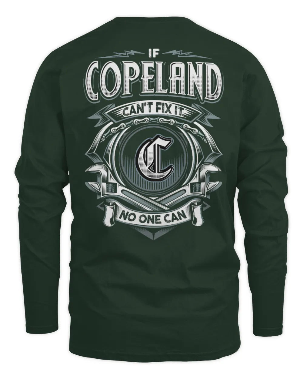 COPELAND AP81-K4-626 - Personalized Ahmed Quote Apparel “If Ahmed Can't Fix It, No One Can” - Men's Long Sleeved T-Shirt - Forest Green