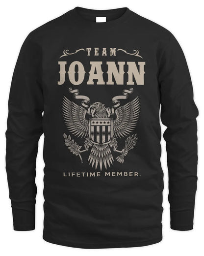 JOANN TP06-K82 – Personalized Classic Style Apparel “Team NAME Lifetime Member” - Men's Long Sleeved T-Shirt - Black