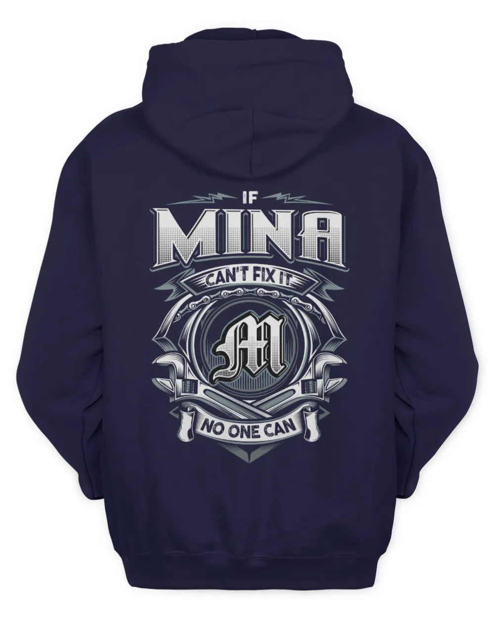 MINA AP81-K4-626 - Personalized Ahmed Quote Apparel “If Ahmed Can't Fix It, No One Can” - Unisex Hoodie - Navy