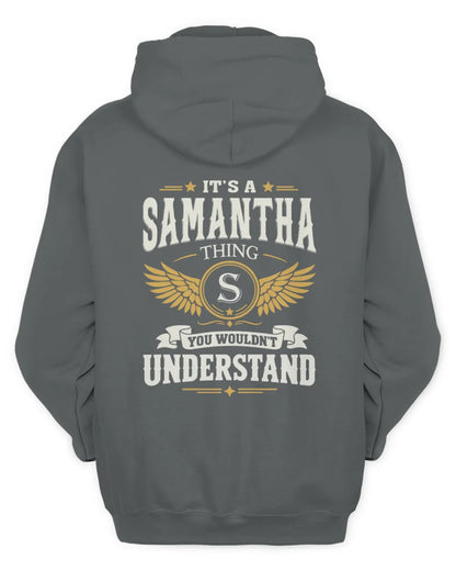 SAMANTHA KT06-M008 It’s a [NAME] Thing – You Wouldn’t Understand | Personalized Vintage T-Shirt - Unisex Hoodie - Charcoal