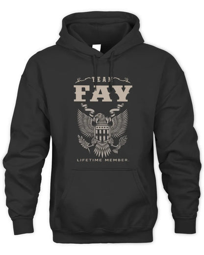 FAY TP06-K82 – Personalized Classic Style Apparel “Team NAME Lifetime Member” - Unisex Hoodie - Black