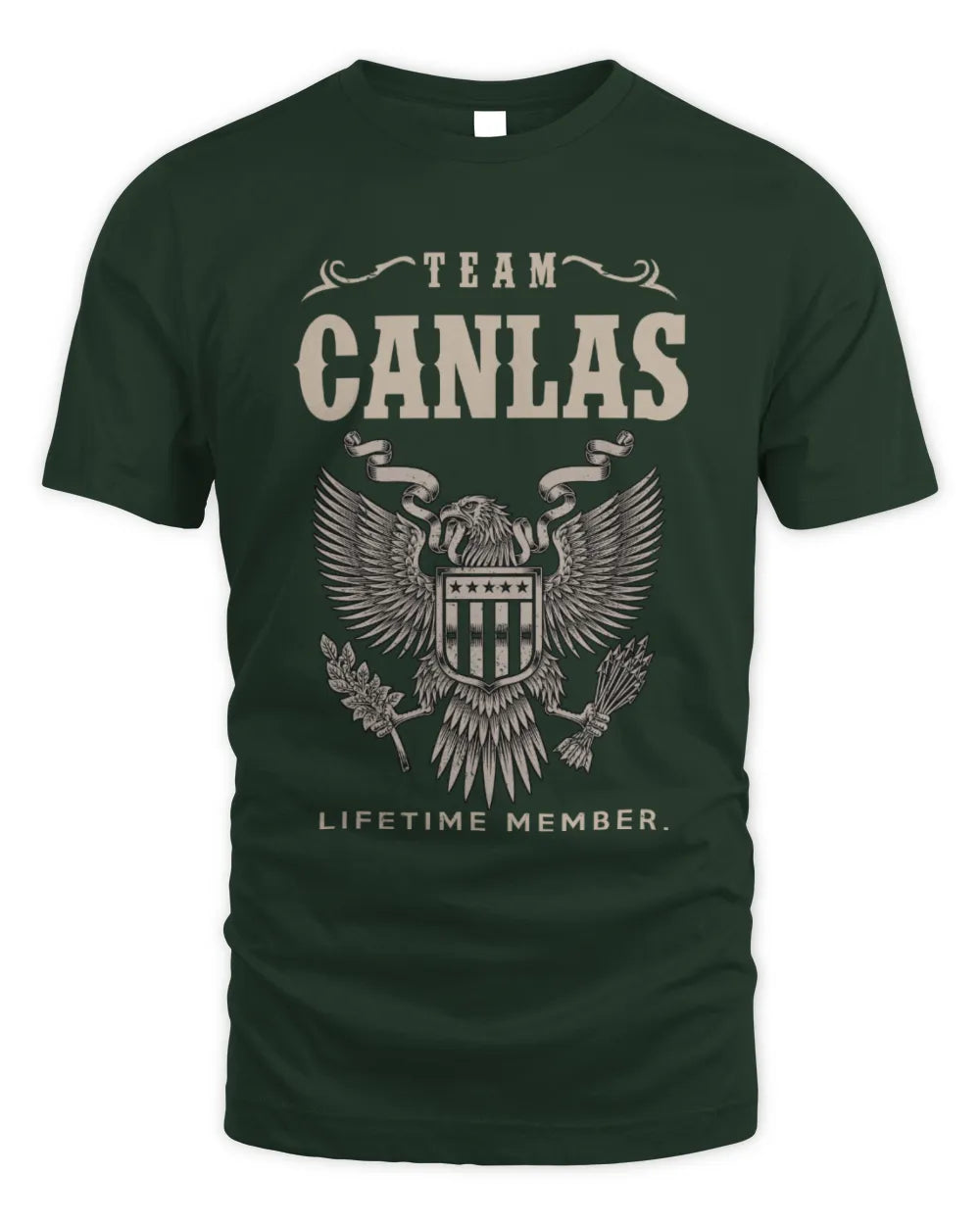 CANLAS TP06-K82 – Personalized Classic Style Apparel “Team NAME Lifetime Member” - Unisex Standard T-Shirt - Forest Green