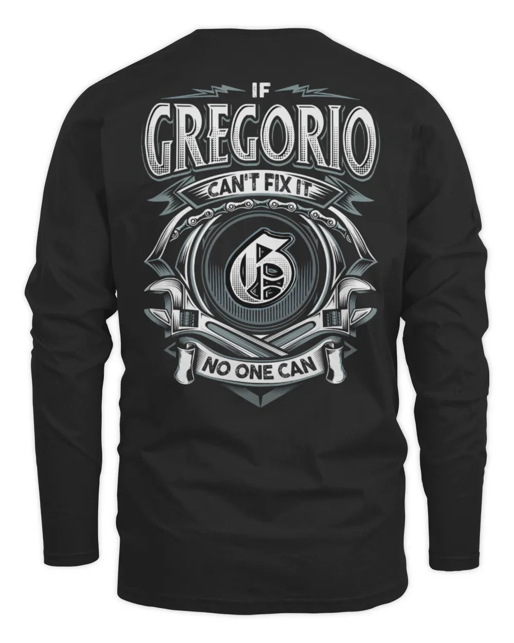 GREGORIO AP81-K4-626 - Personalized Ahmed Quote Apparel “If Ahmed Can't Fix It, No One Can” - Men's Long Sleeved T-Shirt - Black