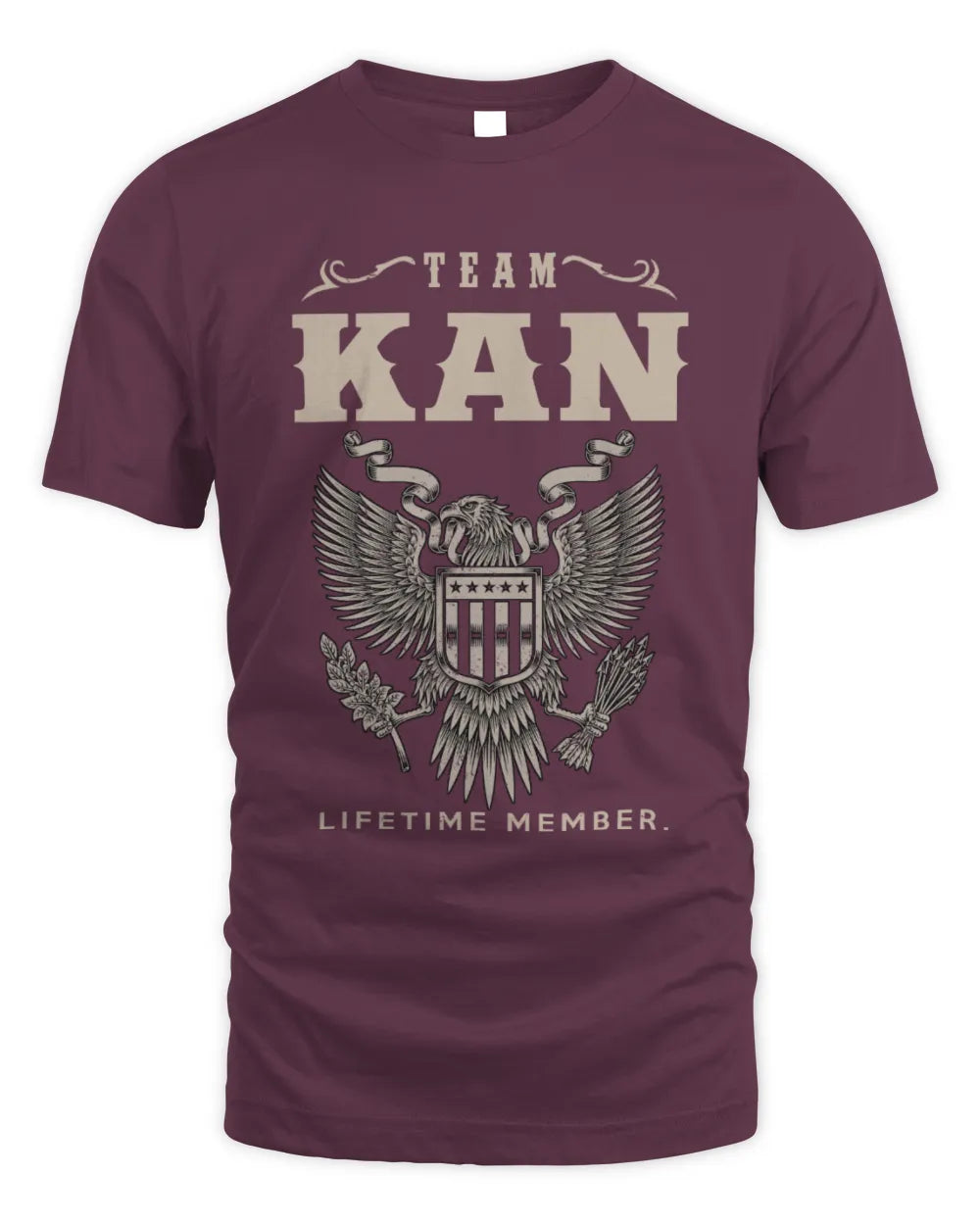 KAN TP06-K82 – Personalized Classic Style Apparel “Team NAME Lifetime Member” - Unisex Standard T-Shirt - Maroon