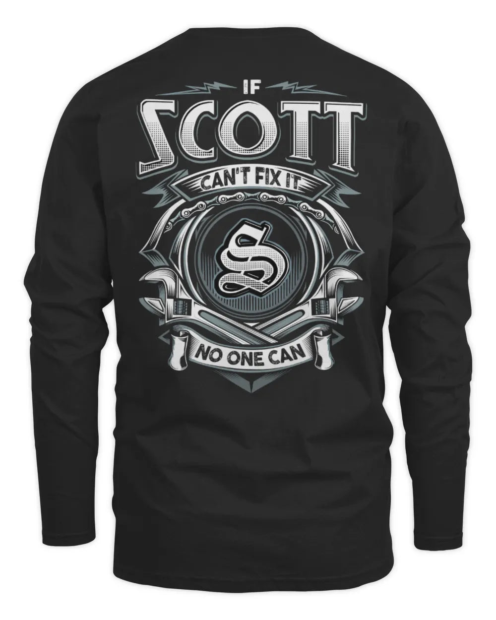 SCOTT AP81-K4-626 - Personalized Ahmed Quote Apparel “If Ahmed Can't Fix It, No One Can” - Men's Long Sleeved T-Shirt - Black