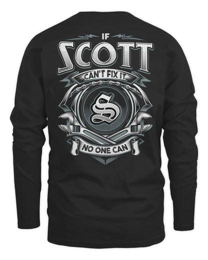SCOTT AP81-K4-626 - Personalized Ahmed Quote Apparel “If Ahmed Can't Fix It, No One Can” - Men's Long Sleeved T-Shirt - Black