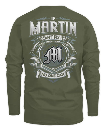 MARTIN AP81-K4-626 - Personalized Ahmed Quote Apparel “If Ahmed Can't Fix It, No One Can” - Men's Long Sleeved T-Shirt - Military Green