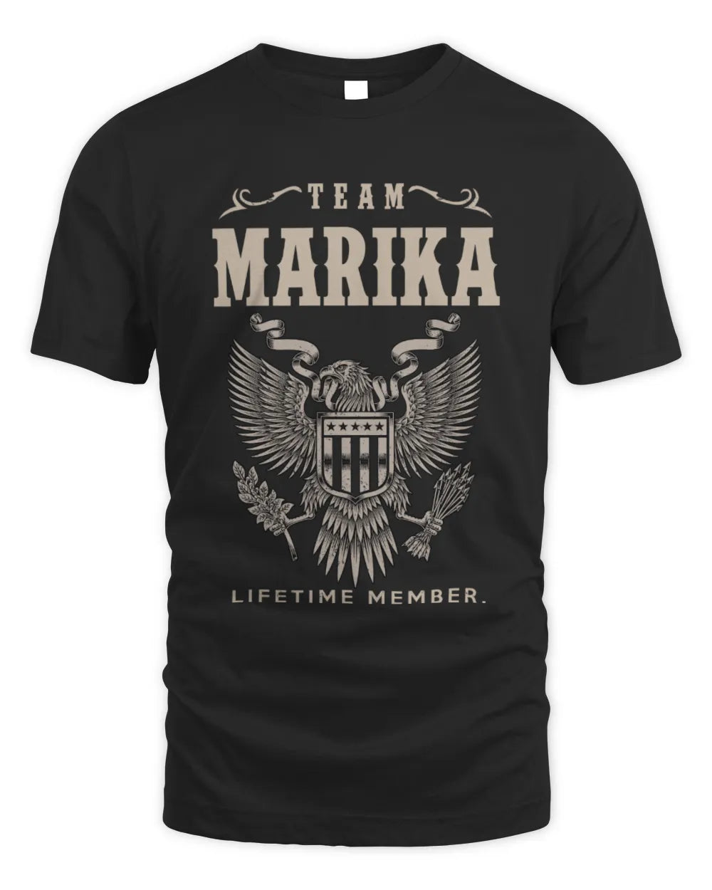MARIKA TP06-K82 – Personalized Classic Style Apparel “Team NAME Lifetime Member” - Unisex Standard T-Shirt - Black