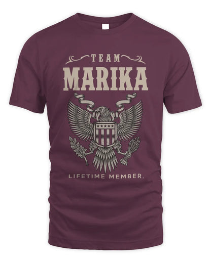 MARIKA TP06-K82 – Personalized Classic Style Apparel “Team NAME Lifetime Member” - Unisex Standard T-Shirt - Maroon