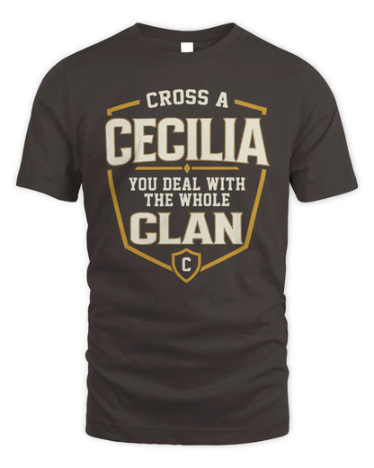 CECILIA NT1-K008 Cross A/An NAME, You Deal With the Whole Clan | Personalized Vintage T-Shirt - Unisex Standard T-Shirt - Dark Chocolate