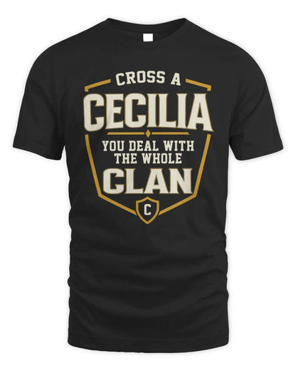CECILIA NT1-K008 Cross A/An NAME, You Deal With the Whole Clan | Personalized Vintage T-Shirt - Unisex Standard T-Shirt - Black