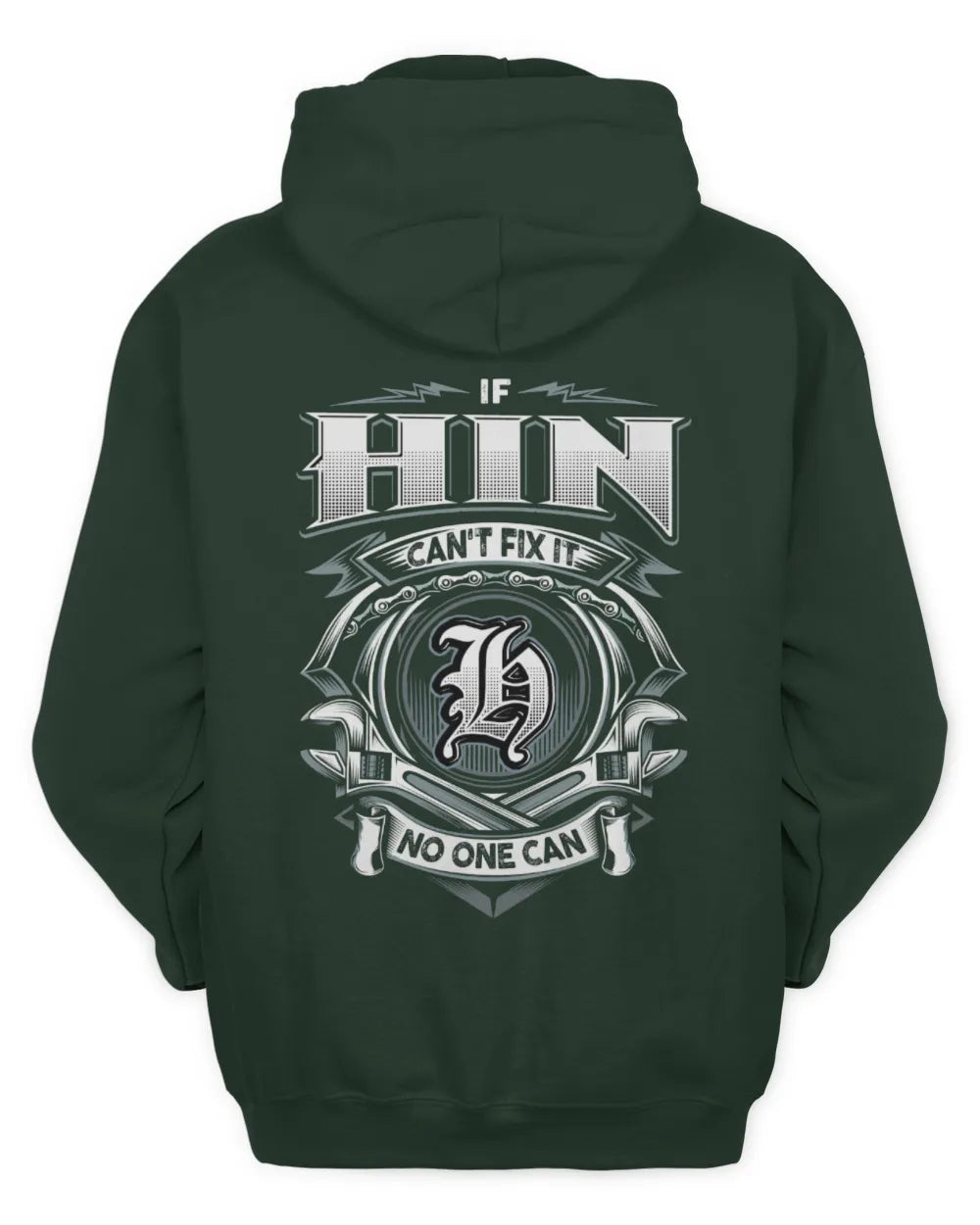 HIN AP81-K4-626 - Personalized Ahmed Quote Apparel “If Ahmed Can't Fix It, No One Can” - Unisex Hoodie - Forest Green