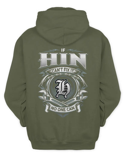 HIN AP81-K4-626 - Personalized Ahmed Quote Apparel “If Ahmed Can't Fix It, No One Can” - Unisex Hoodie - Military Green