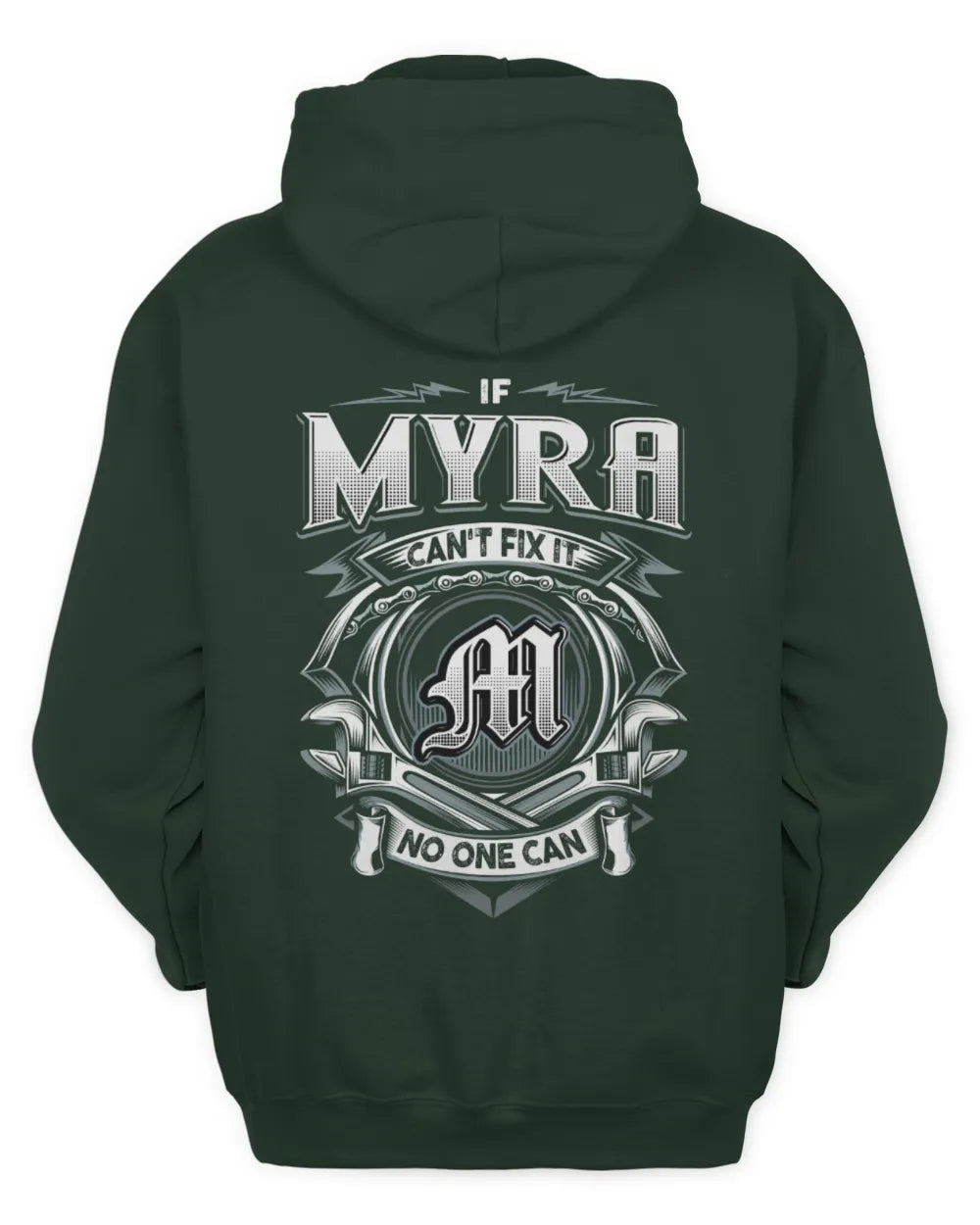 MYRA AP81-K4-626 - Personalized Ahmed Quote Apparel “If Ahmed Can't Fix It, No One Can” - Unisex Hoodie - Forest Green