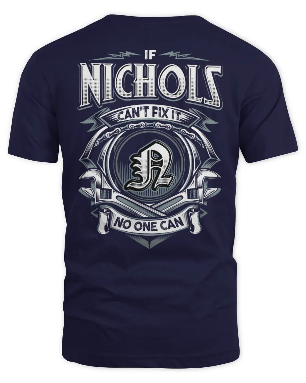 NICHOLS AP81-K4-626 - Personalized Ahmed Quote Apparel “If Ahmed Can't Fix It, No One Can” - Unisex Standard T-Shirt - Navy