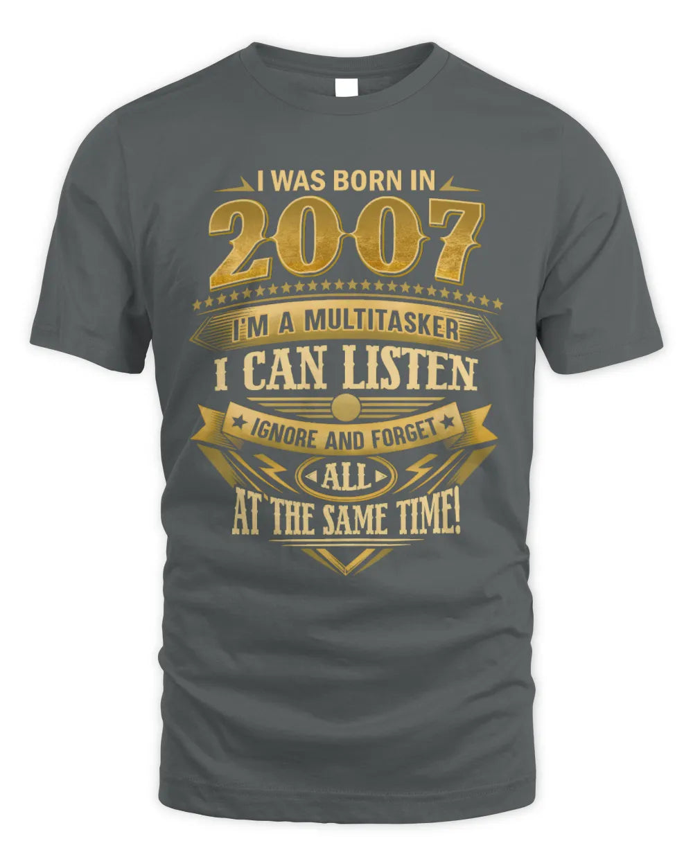 2007 HH89-K2 – Funny Birth Year Multitasker Quote T-Shirt - Unisex Standard T-Shirt - Charcoal