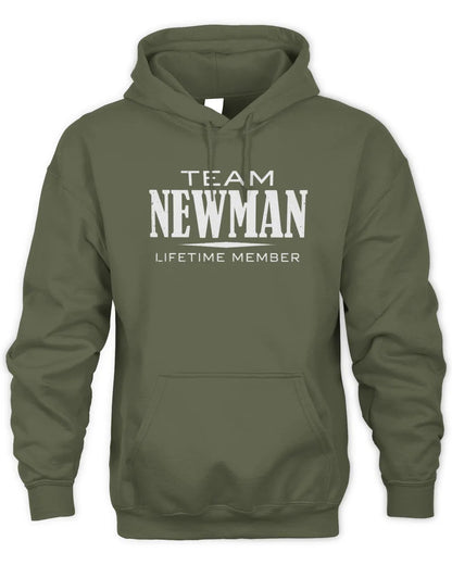 NEWMAN BL62-K4-128 - Personalized “Team NAME Lifetime Member” - Unisex Hoodie - Military Green