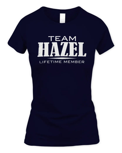HAZEL BL62-K4-128 - Personalized “Team NAME Lifetime Member” - Women's Standard T-Shirt - Navy