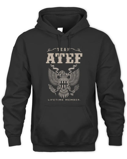 ATEF TP06-K82 – Personalized Classic Style Apparel “Team NAME Lifetime Member” - Unisex Hoodie - Black