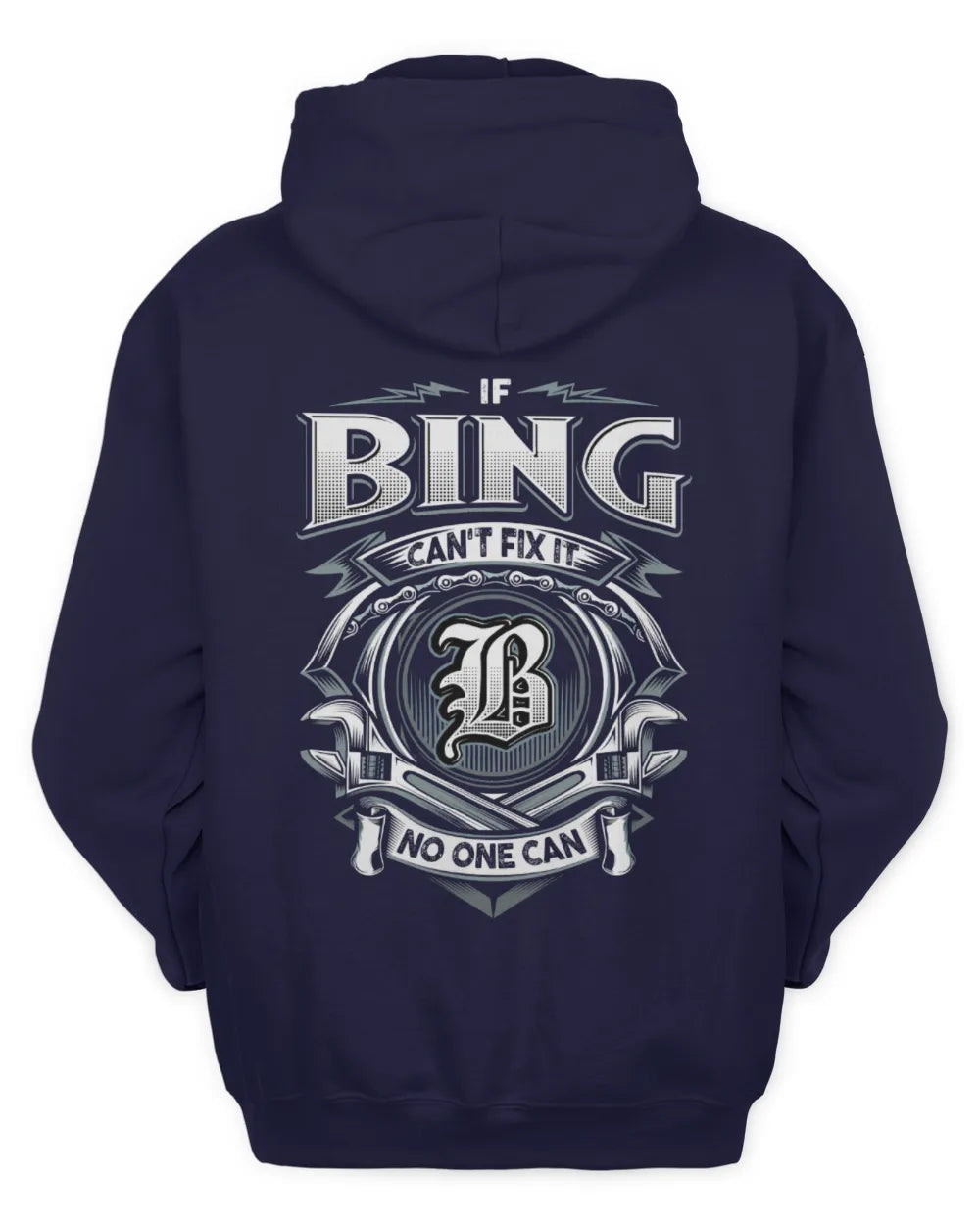 BING AP81-K4-626 - Personalized Ahmed Quote Apparel “If Ahmed Can't Fix It, No One Can” - Unisex Hoodie - Navy