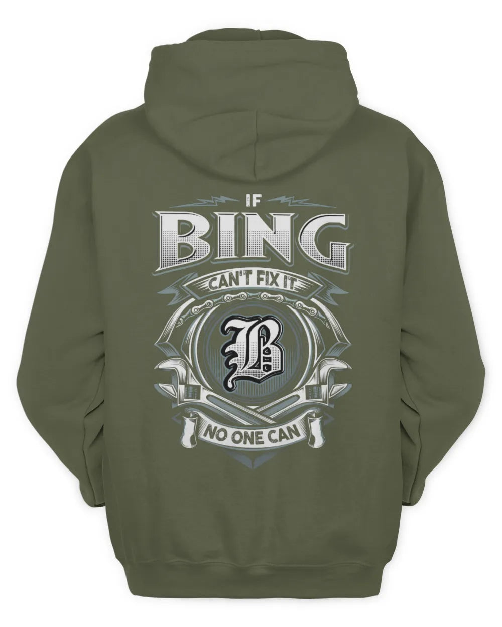 BING AP81-K4-626 - Personalized Ahmed Quote Apparel “If Ahmed Can't Fix It, No One Can” - Unisex Hoodie - Military Green