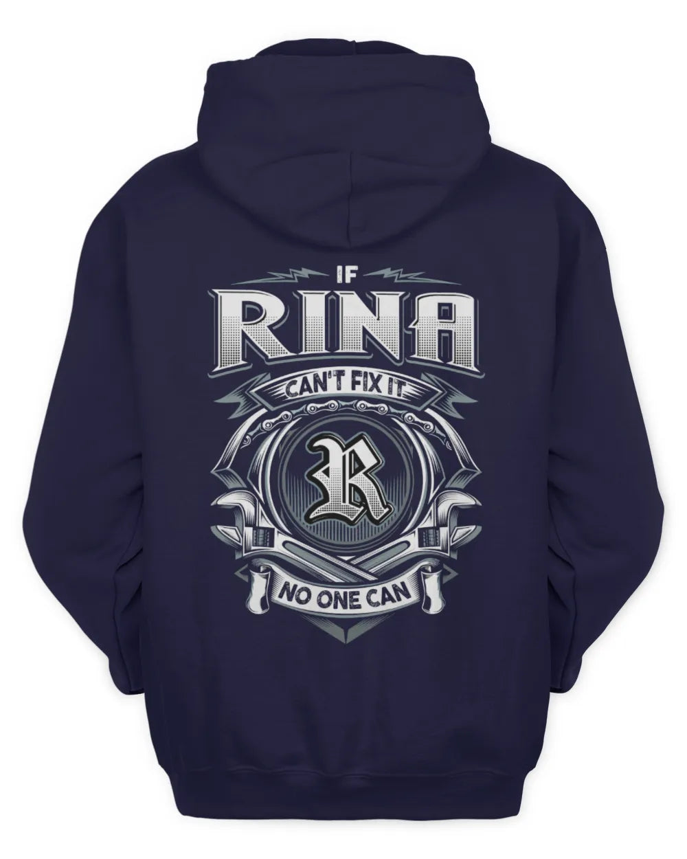 RINA AP81-K4-626 - Personalized Ahmed Quote Apparel “If Ahmed Can't Fix It, No One Can” - Unisex Hoodie - Navy