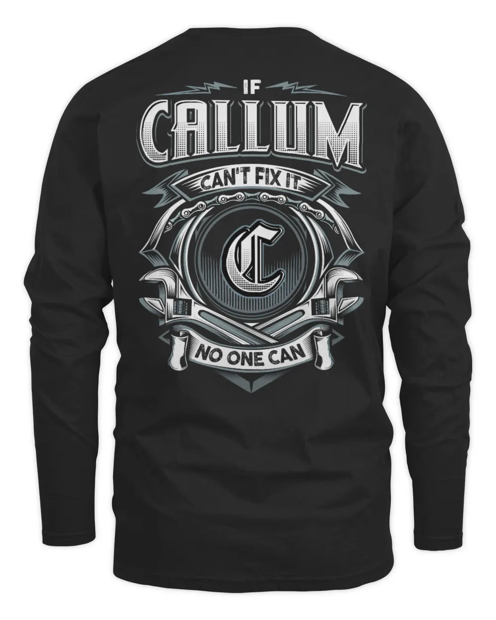 CALLUM AP81-K4-626 - Personalized Ahmed Quote Apparel “If Ahmed Can't Fix It, No One Can” - Men's Long Sleeved T-Shirt - Black