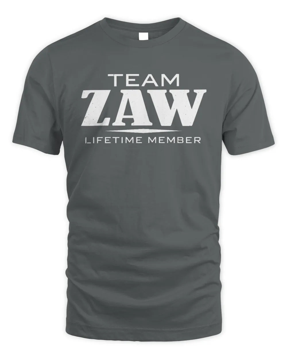 ZAW BL62-K4-128 - Personalized “Team NAME Lifetime Member” - Unisex Standard T-Shirt - Charcoal