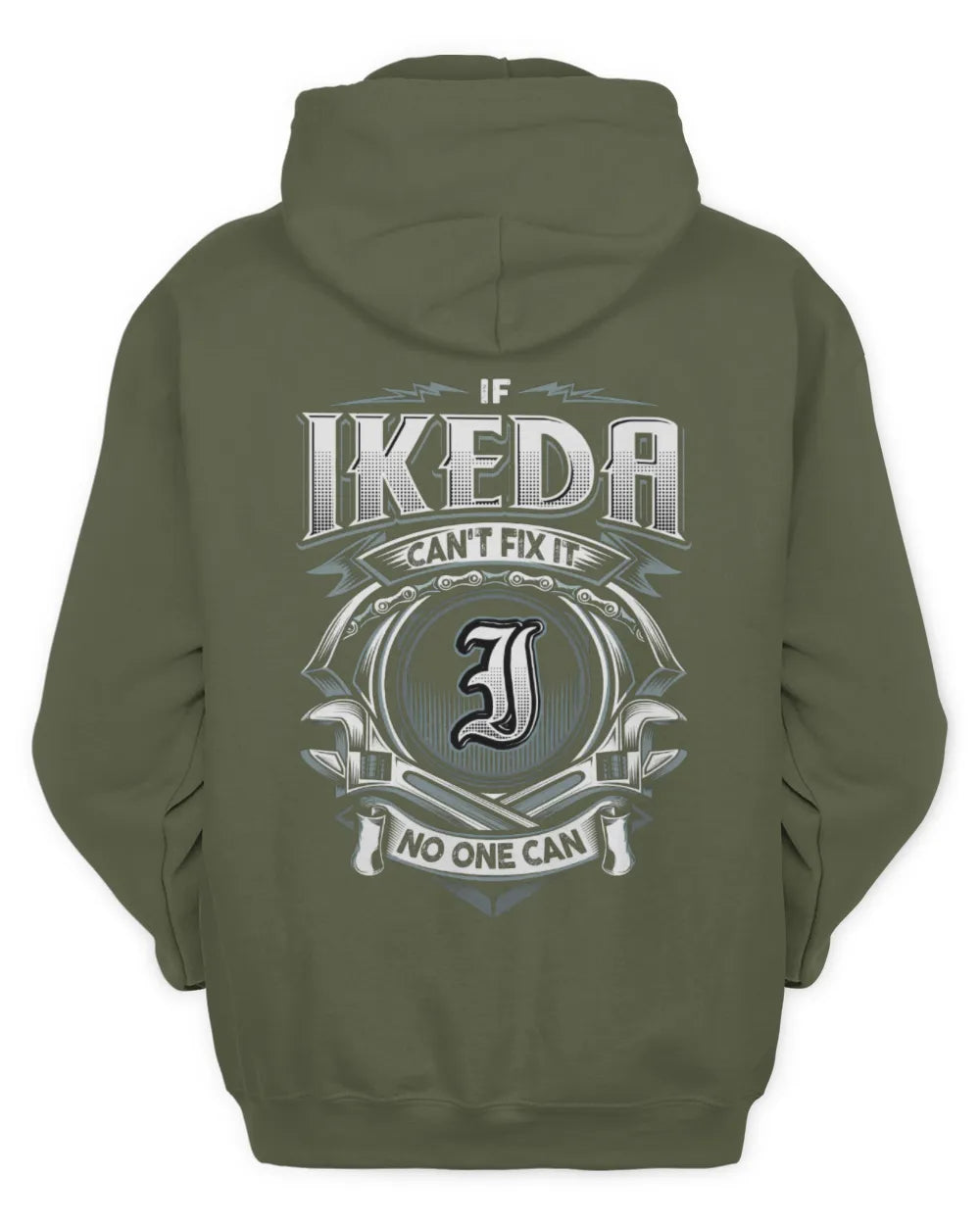 IKEDA AP81-K4-626 - Personalized Ahmed Quote Apparel “If Ahmed Can't Fix It, No One Can” - Unisex Hoodie - Military Green