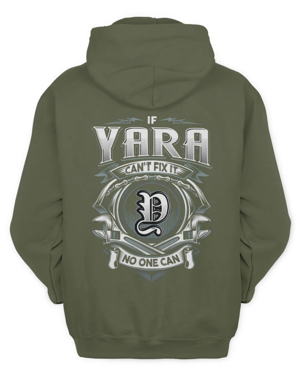 YARA AP81-K4-626 - Personalized Ahmed Quote Apparel “If Ahmed Can't Fix It, No One Can” - Unisex Hoodie - Military Green