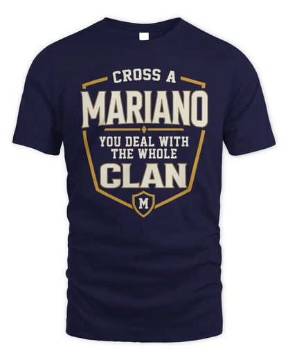 MARIANO NT1-K008 Cross A/An NAME, You Deal With the Whole Clan | Personalized Vintage T-Shirt - Unisex Standard T-Shirt - Navy