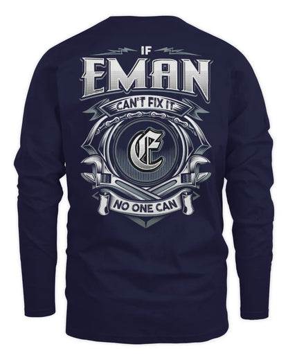 EMAN AP81-K4-626 - Personalized Ahmed Quote Apparel “If Ahmed Can't Fix It, No One Can” - Men's Long Sleeved T-Shirt - Navy