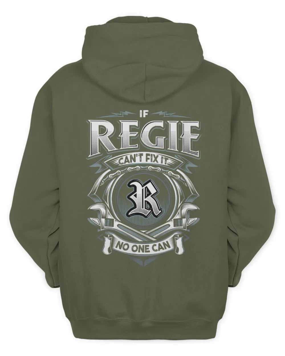 REGIE AP81-K4-626 - Personalized Ahmed Quote Apparel “If Ahmed Can't Fix It, No One Can” - Unisex Hoodie - Military Green