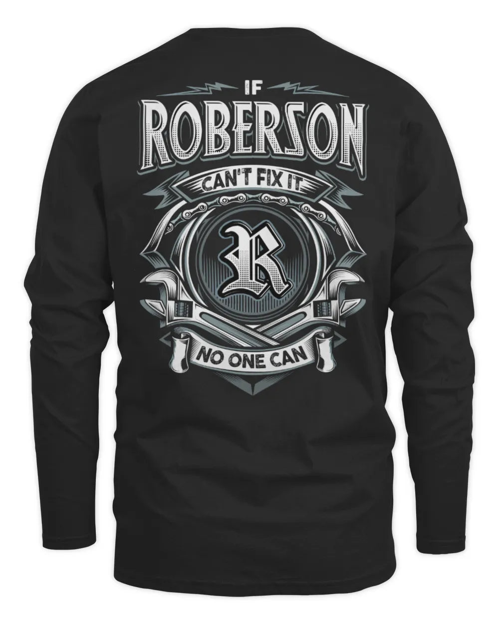 ROBERSON AP81-K4-626 - Personalized Ahmed Quote Apparel “If Ahmed Can't Fix It, No One Can” - Men's Long Sleeved T-Shirt - Black