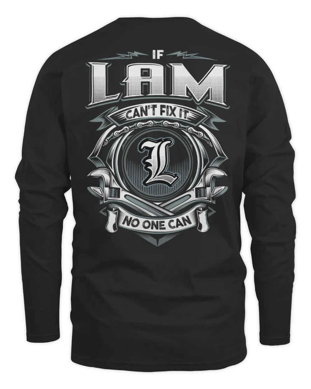 LAM AP81-K4-626 - Personalized Ahmed Quote Apparel “If Ahmed Can't Fix It, No One Can” - Men's Long Sleeved T-Shirt - Black
