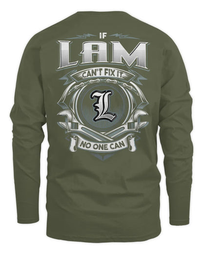 LAM AP81-K4-626 - Personalized Ahmed Quote Apparel “If Ahmed Can't Fix It, No One Can” - Men's Long Sleeved T-Shirt - Military Green