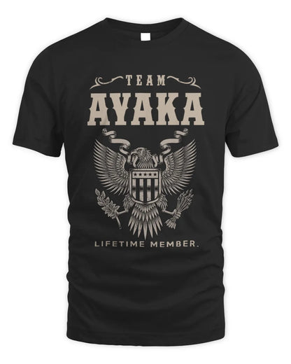 AYAKA TP06-K82 – Personalized Classic Style Apparel “Team NAME Lifetime Member” - Unisex Standard T-Shirt - Black