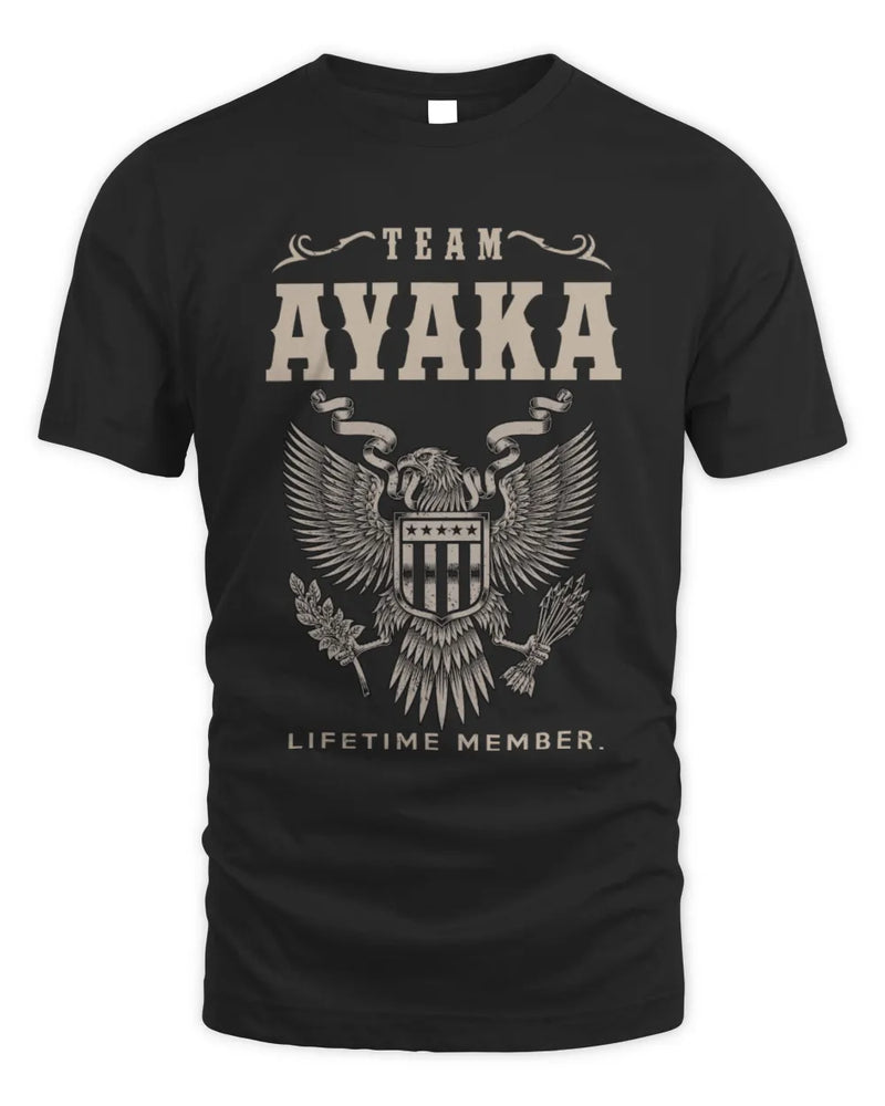 AYAKA TP06-K82 – Personalized Classic Style Apparel “Team NAME Lifetime Member” - Unisex Standard T-Shirt - Black