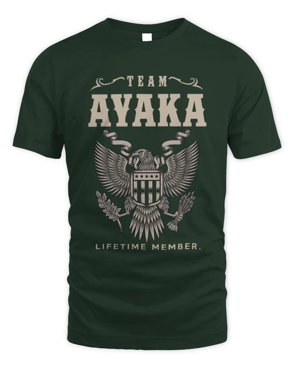 AYAKA TP06-K82 – Personalized Classic Style Apparel “Team NAME Lifetime Member” - Unisex Standard T-Shirt - Forest Green