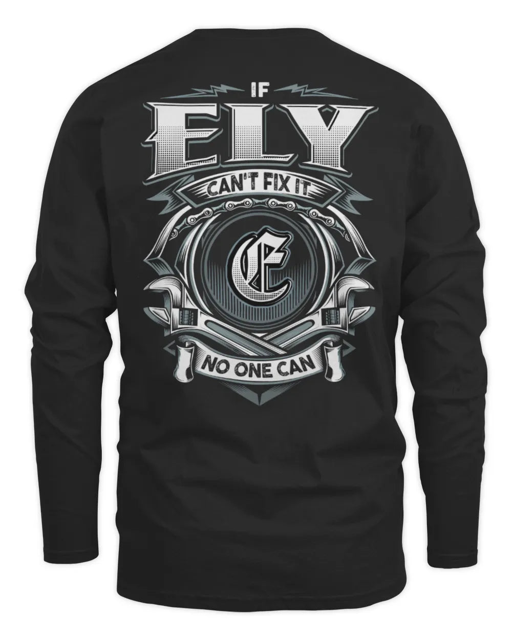 ELY AP81-K4-626 - Personalized Ahmed Quote Apparel “If Ahmed Can't Fix It, No One Can” - Men's Long Sleeved T-Shirt - Black