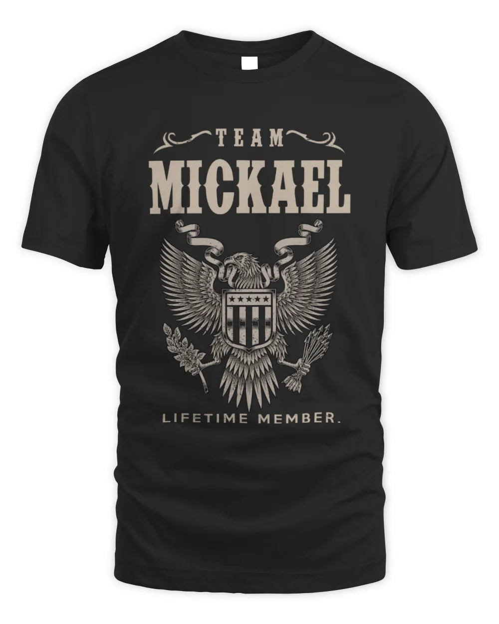 MICKAEL TP06-K82 – Personalized Classic Style Apparel “Team NAME Lifetime Member” - Unisex Standard T-Shirt - Black