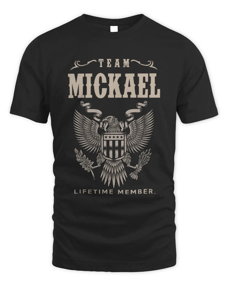 MICKAEL TP06-K82 – Personalized Classic Style Apparel “Team NAME Lifetime Member” - Unisex Standard T-Shirt - Black