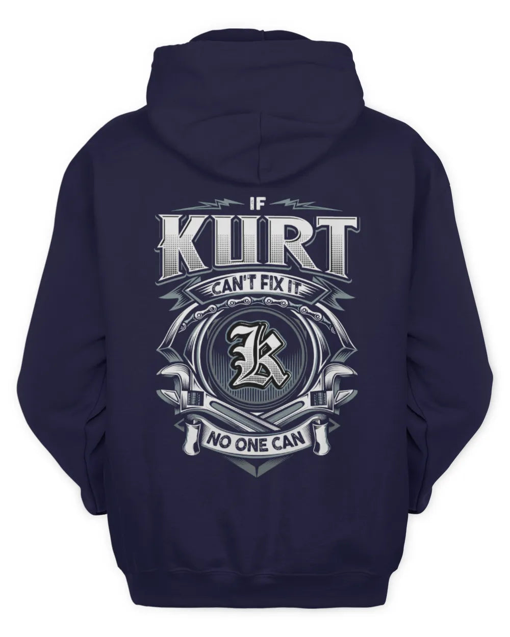 KURT AP81-K4-626 - Personalized Ahmed Quote Apparel “If Ahmed Can't Fix It, No One Can” - Unisex Hoodie - Navy