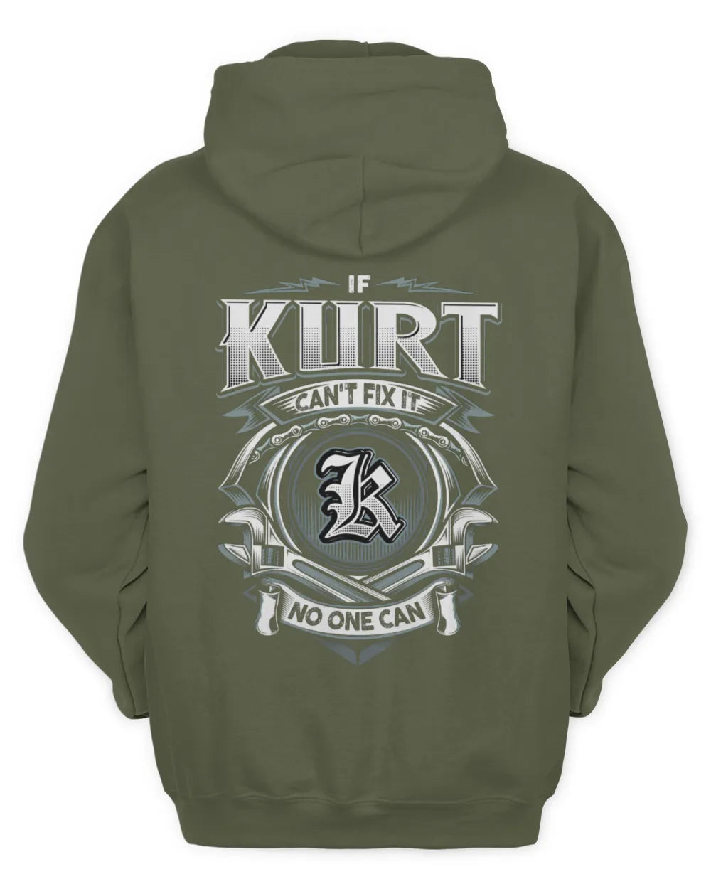 KURT AP81-K4-626 - Personalized Ahmed Quote Apparel “If Ahmed Can't Fix It, No One Can” - Unisex Hoodie - Military Green