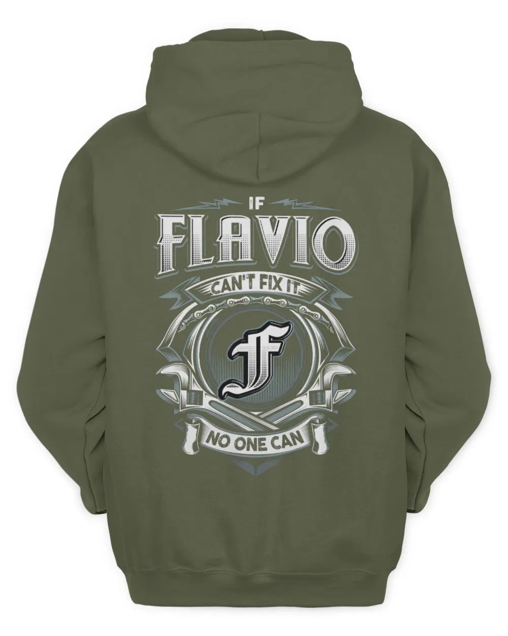 FLAVIO AP81-K4-626 - Personalized Ahmed Quote Apparel “If Ahmed Can't Fix It, No One Can” - Unisex Hoodie - Military Green