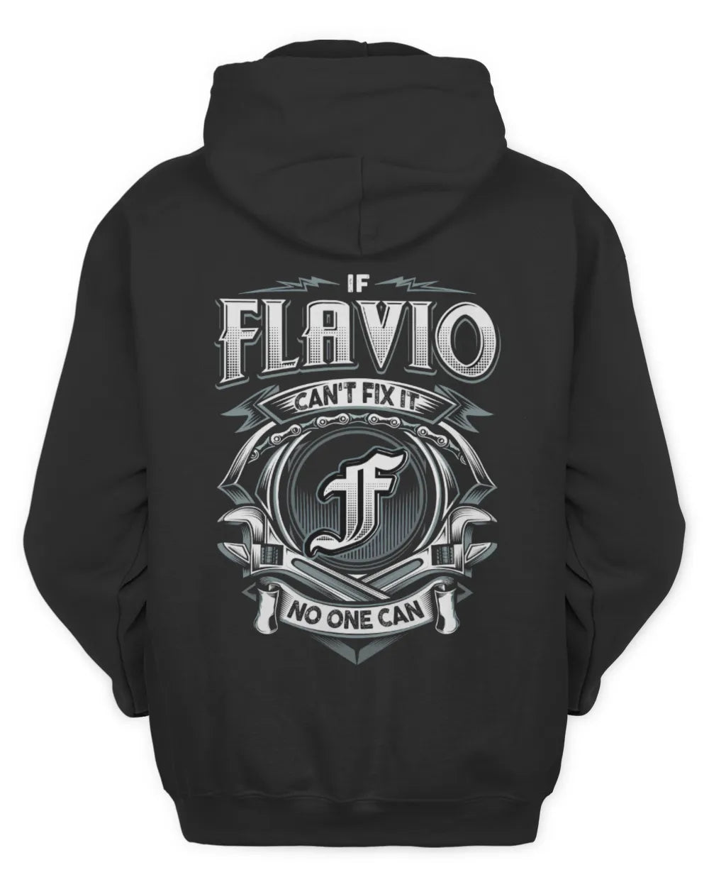 FLAVIO AP81-K4-626 - Personalized Ahmed Quote Apparel “If Ahmed Can't Fix It, No One Can” - Unisex Hoodie - Black