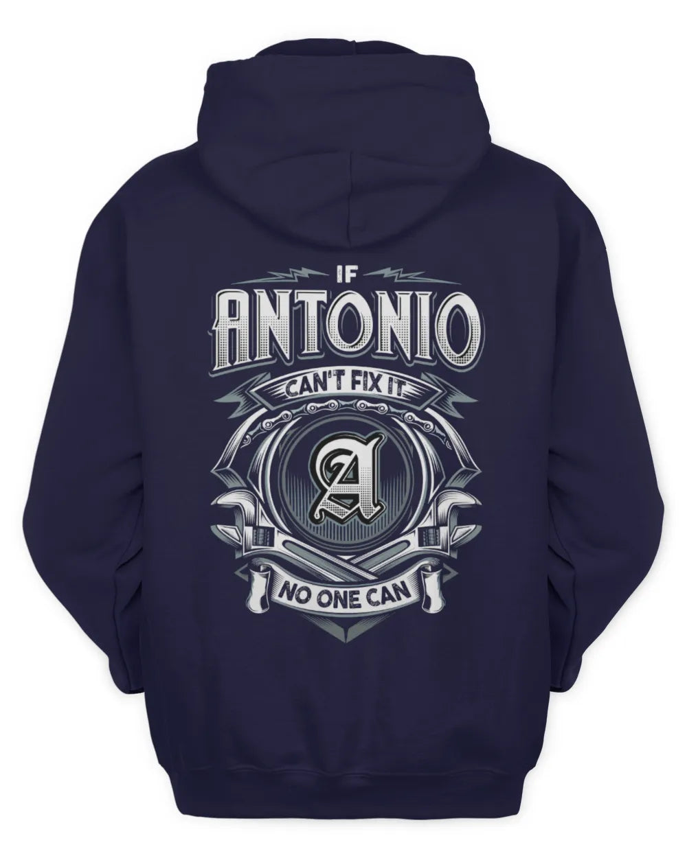 ANTONIO AP81-K4-626 - Personalized Ahmed Quote Apparel “If Ahmed Can't Fix It, No One Can” - Unisex Hoodie - Navy