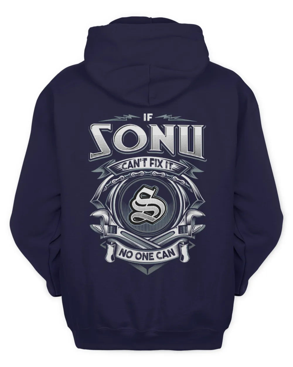SONU AP81-K4-626 - Personalized Ahmed Quote Apparel “If Ahmed Can't Fix It, No One Can” - Unisex Hoodie - Navy