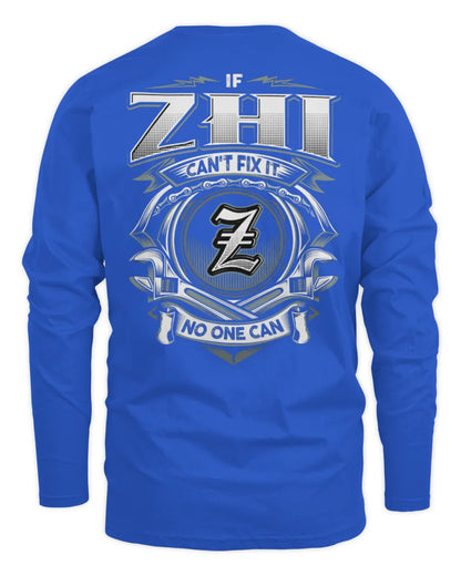 ZHI AP81-K4-626 - Personalized Ahmed Quote Apparel “If Ahmed Can't Fix It, No One Can” - Men's Long Sleeved T-Shirt - Royal