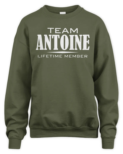 ANTOINE BL62-K4-128 - Personalized “Team NAME Lifetime Member” - Unisex Sweatshirt - Military Green